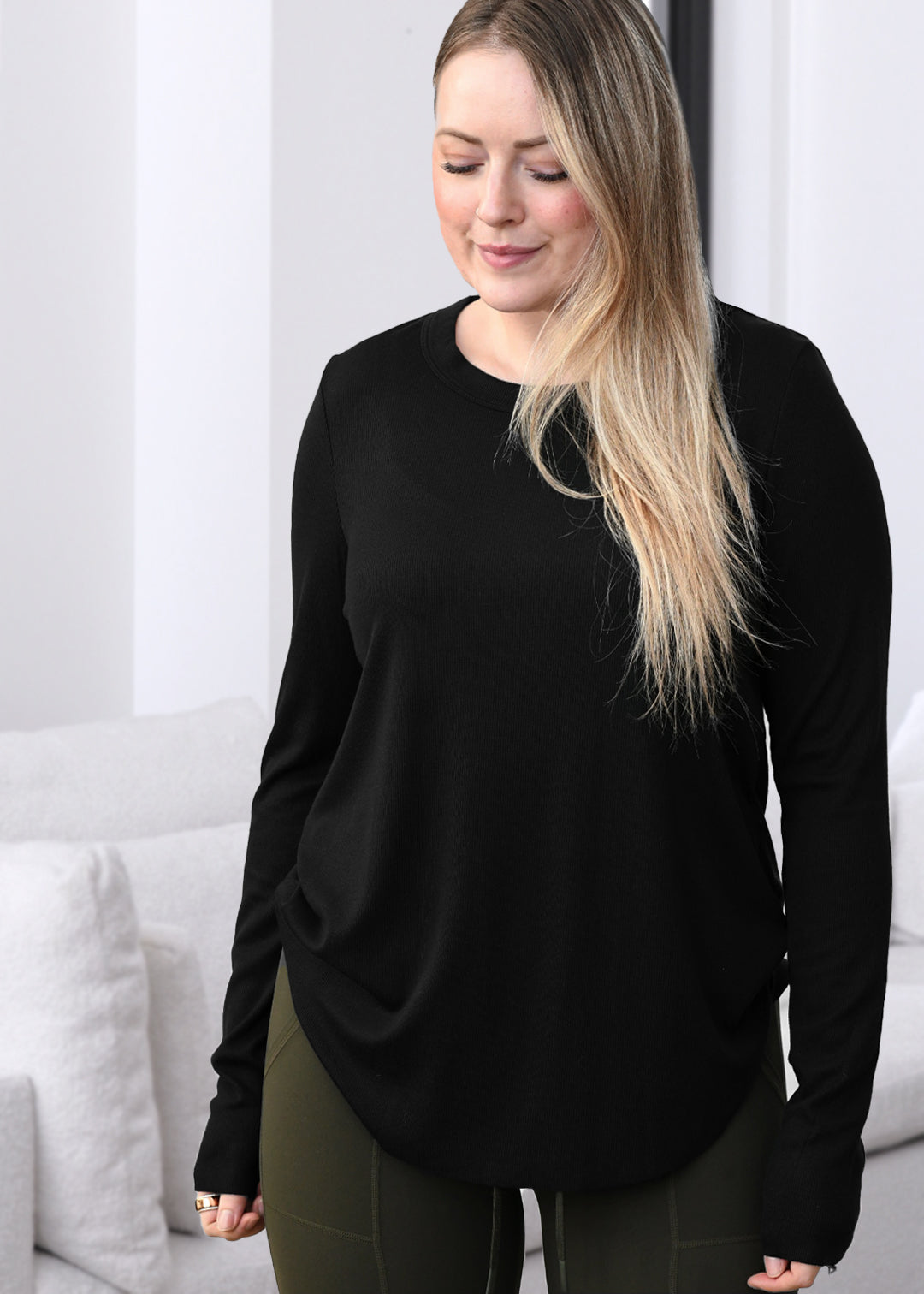 Isla Ruched Long Sleeve - Black