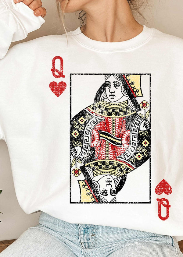 Queen of Hearts Crew Neck Sweater