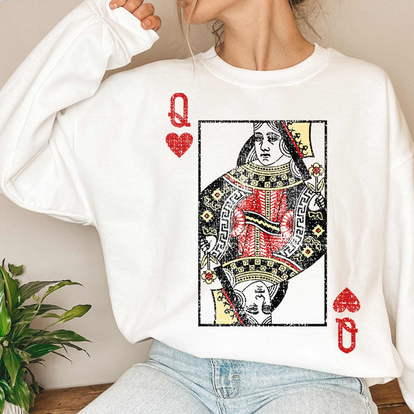 Queen of Hearts Crew Neck Sweater