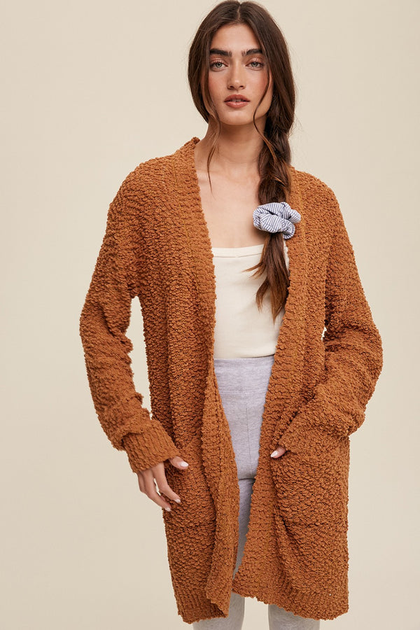 Popcorn Open Knit Cardigan