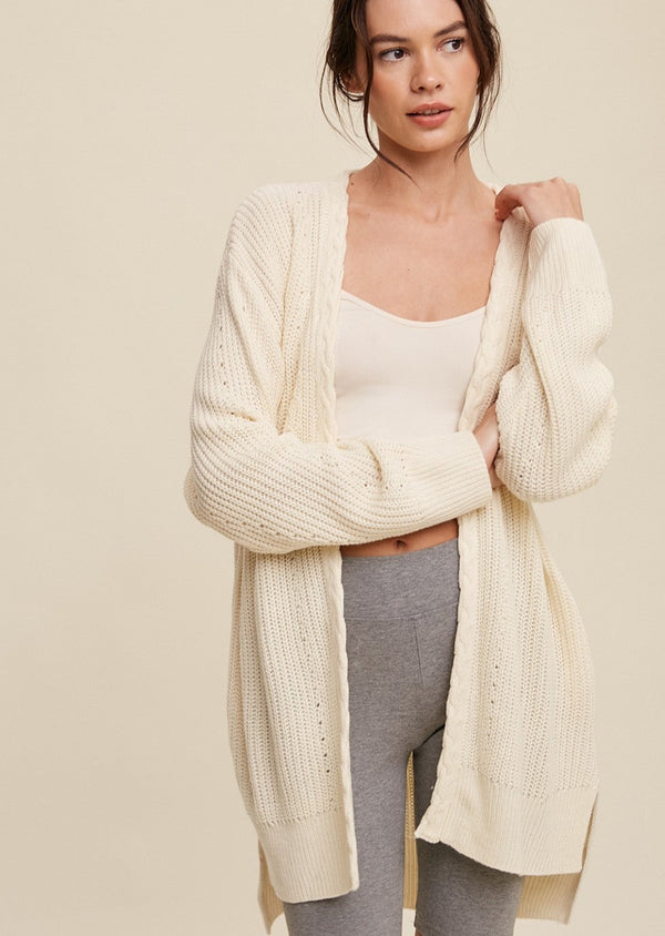 Side Slit Knit Cardigan