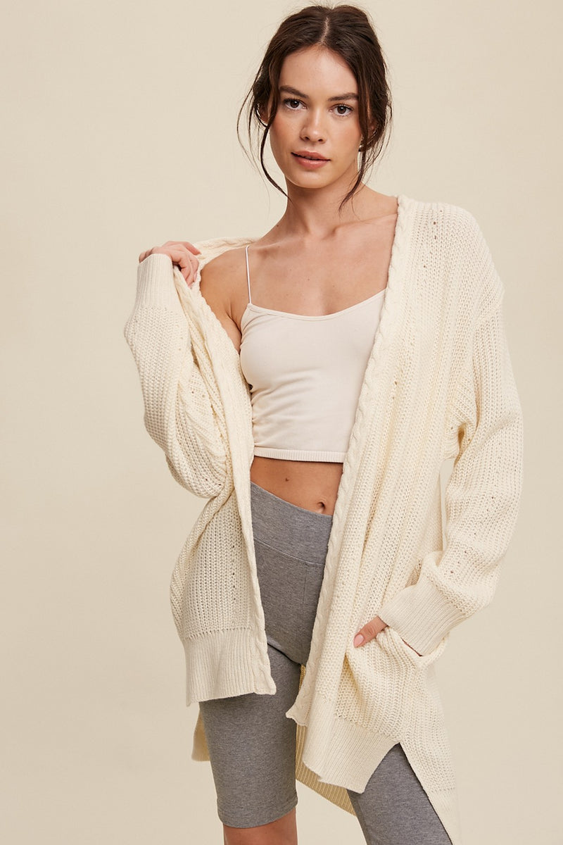 Side Slit Knit Cardigan