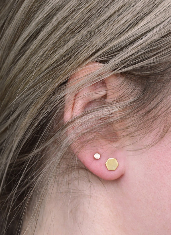 Earrings - Gold Hexagon