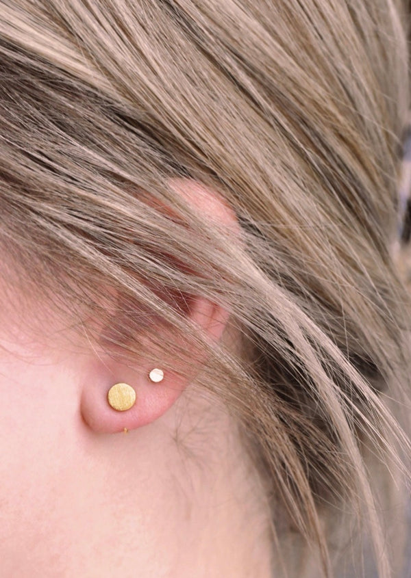Earrings - Gold Stud Open Hoop