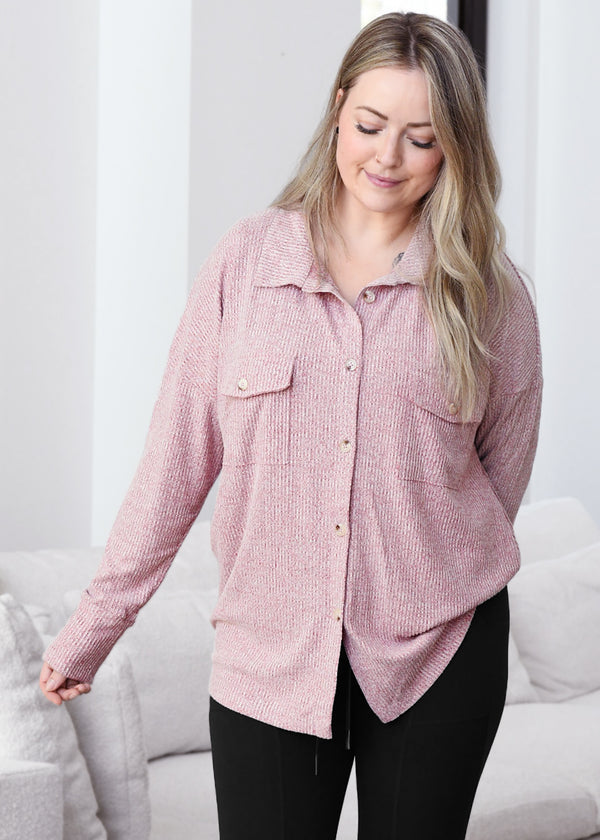 Demi Ribbed Button Down