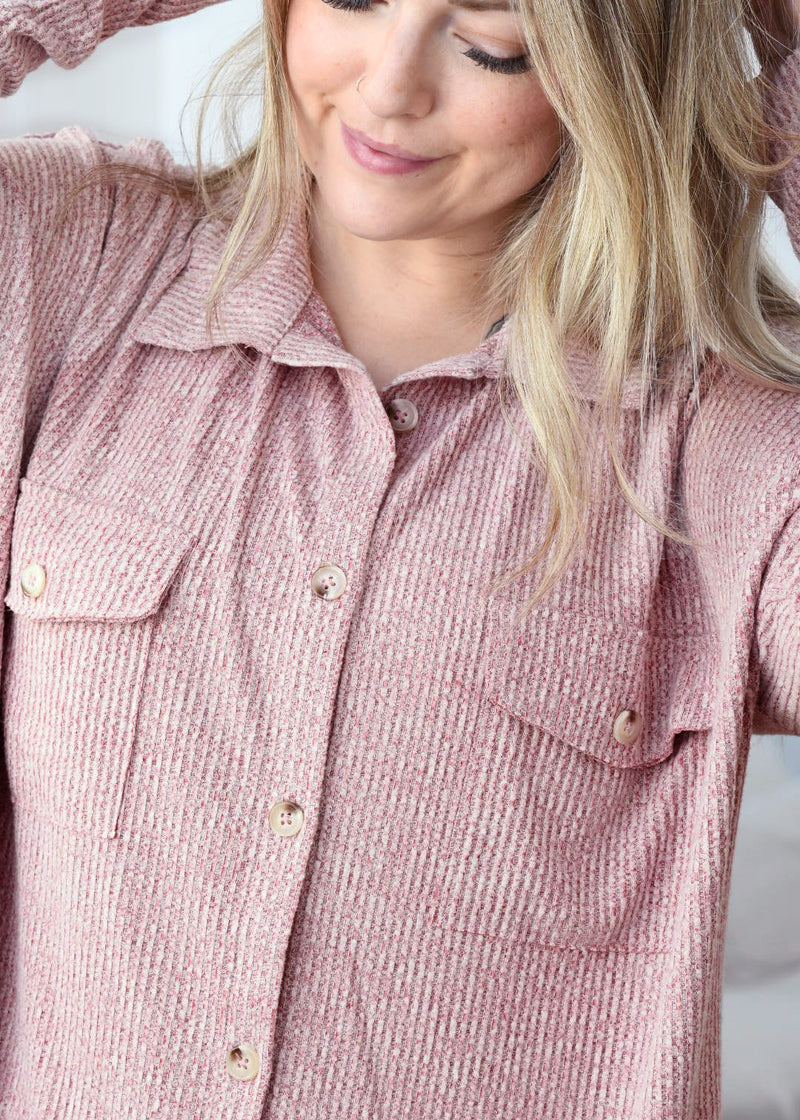 Demi Ribbed Button Down