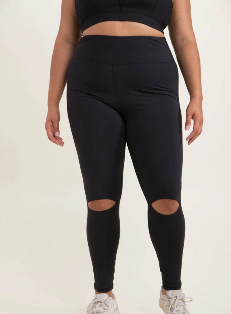 Knee Cut Out Leggings Blended Thread Clothing