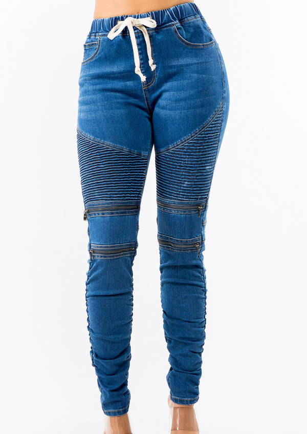 Denim Moto Joggers