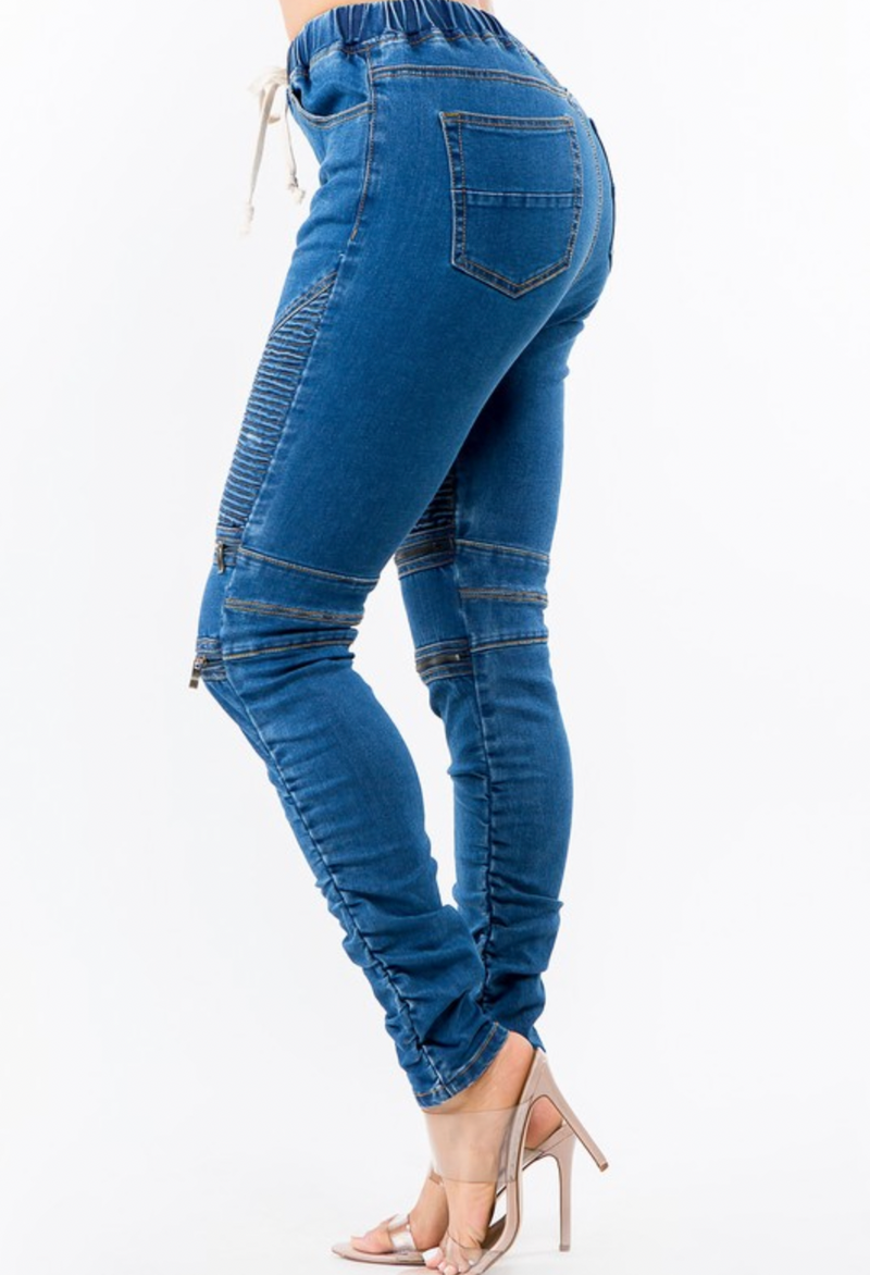 Denim Moto Joggers Blended Thread Clothing