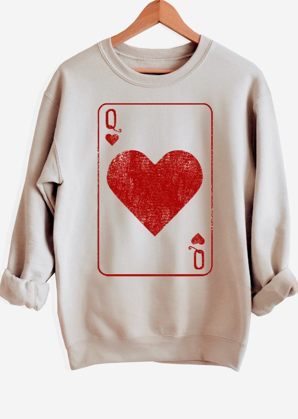 Queen of Hearts Crew Neck Sweater